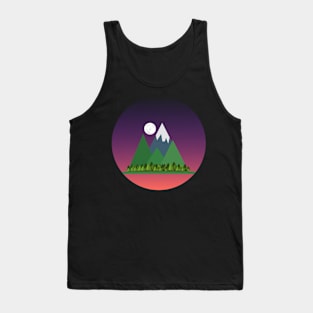 Night Moon And Mountains Tank Top